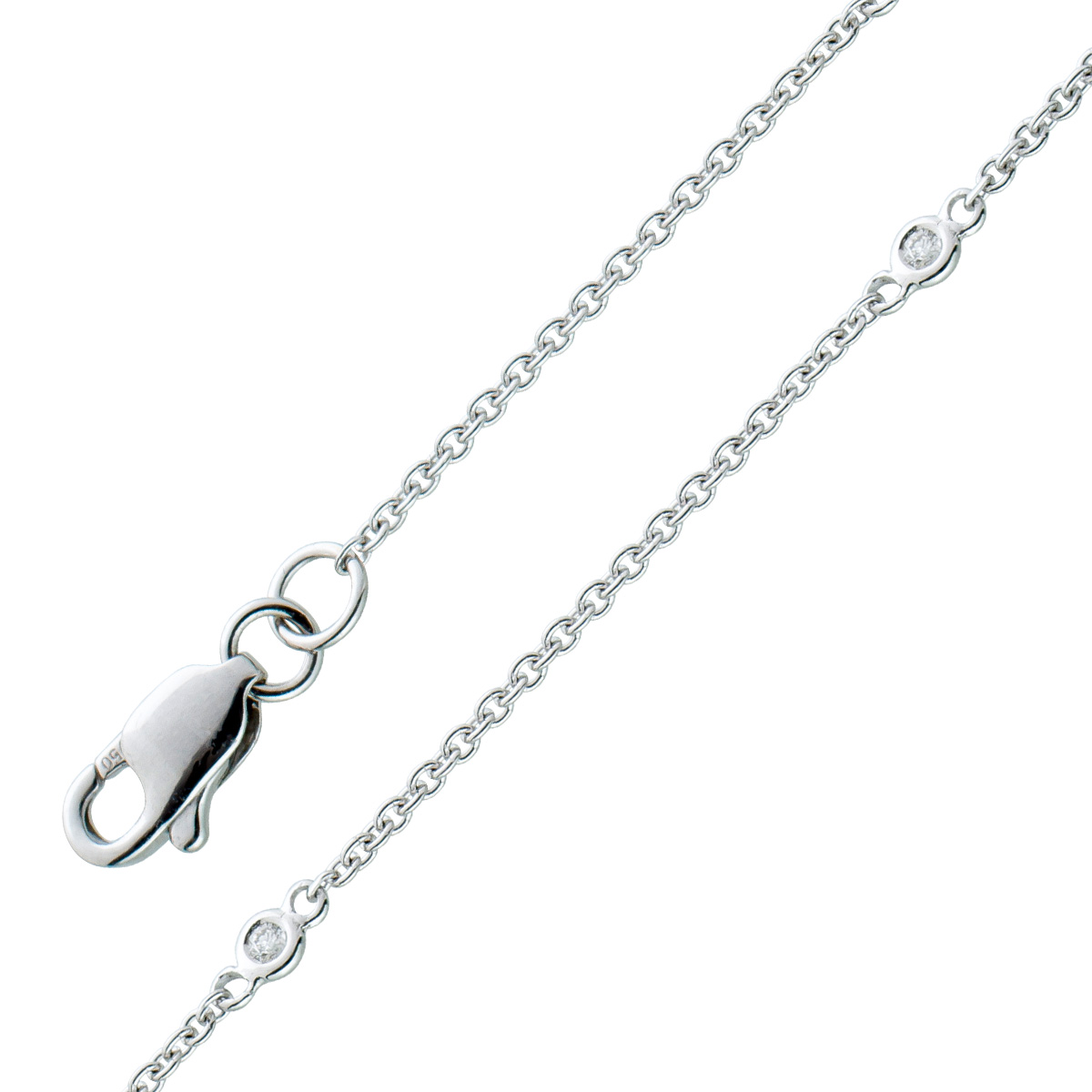 Diamant Ankerarmband Weißgold 750 18 Karat 5 Diamanten 0.05ct W P1 18 Diamant Ankerarmband Weißgold 750 18 Karat 5 Diamanten 0.05ct W P1 18