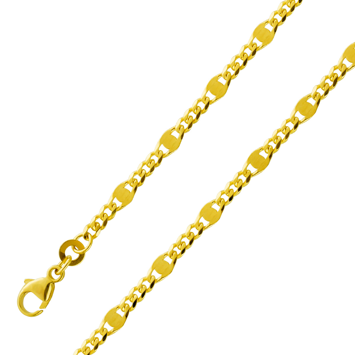 Panzerkette 2,4mm Gelbgold 333 8 Karat massiv poliert 45