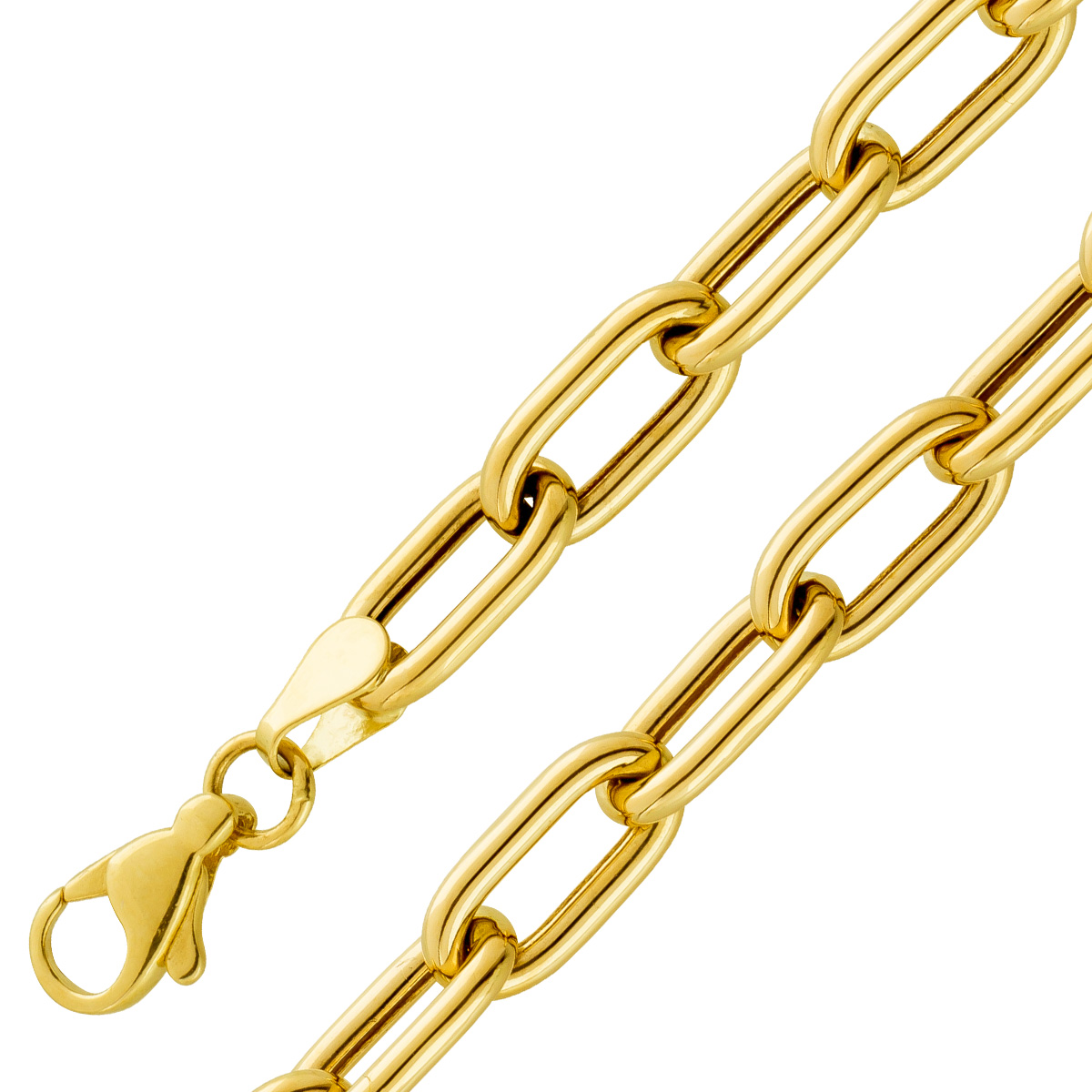 Paperclip Armband 7,0mm Gelbgold 333 8 K poliert 20