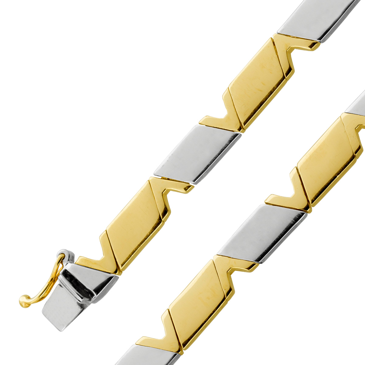Armband Gelbgold Weißgold 585 poliert mattiert Bicolor 19 Armband Gelbgold Weißgold 585 poliert mattiert Bicolor 19