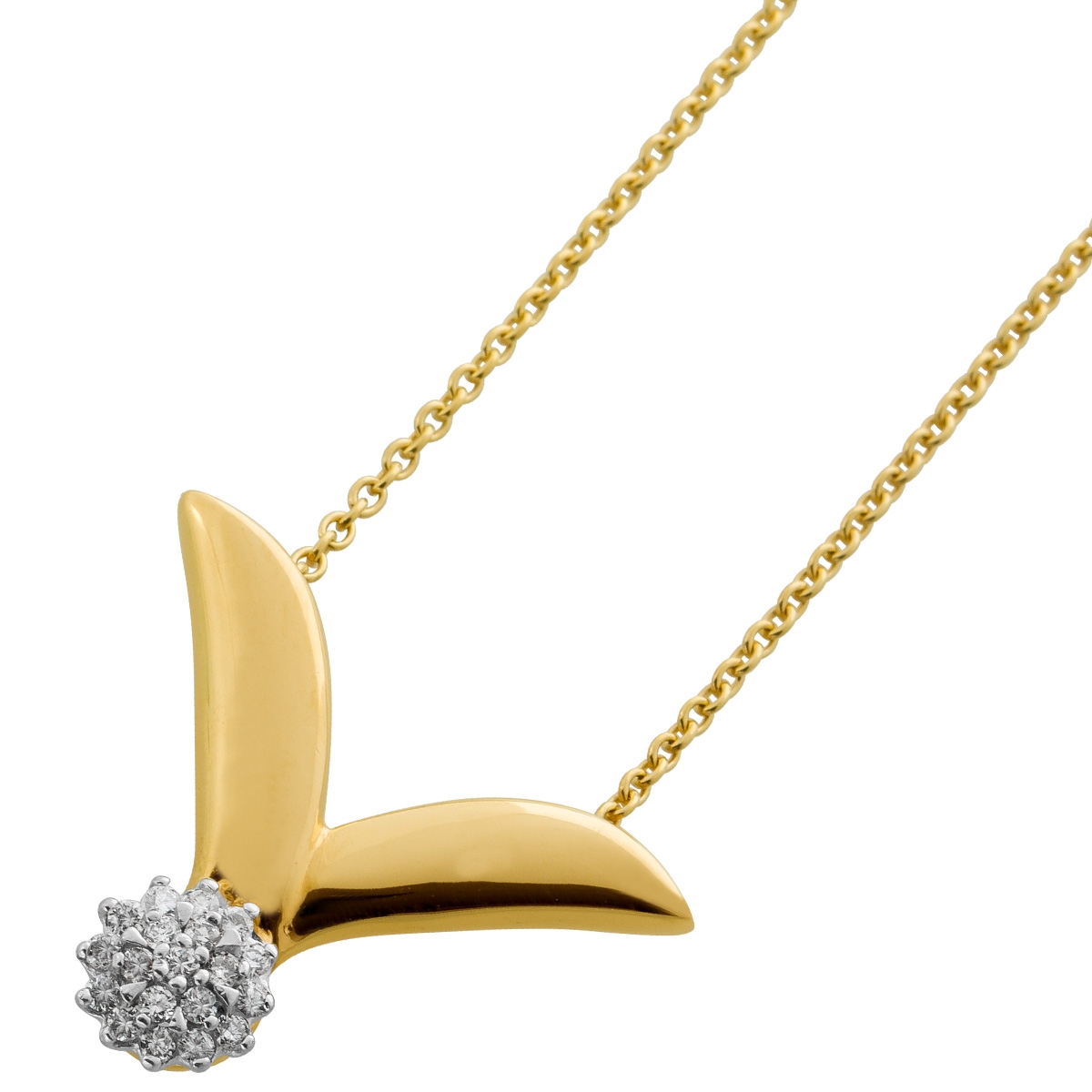 Ankerkette mit Anhänger Gelbgold 585 18 Brillanten 0.20ct W I1 42 Ankerkette mit Anhänger Gelbgold 585 18 Brillanten 0.20ct W I1 42