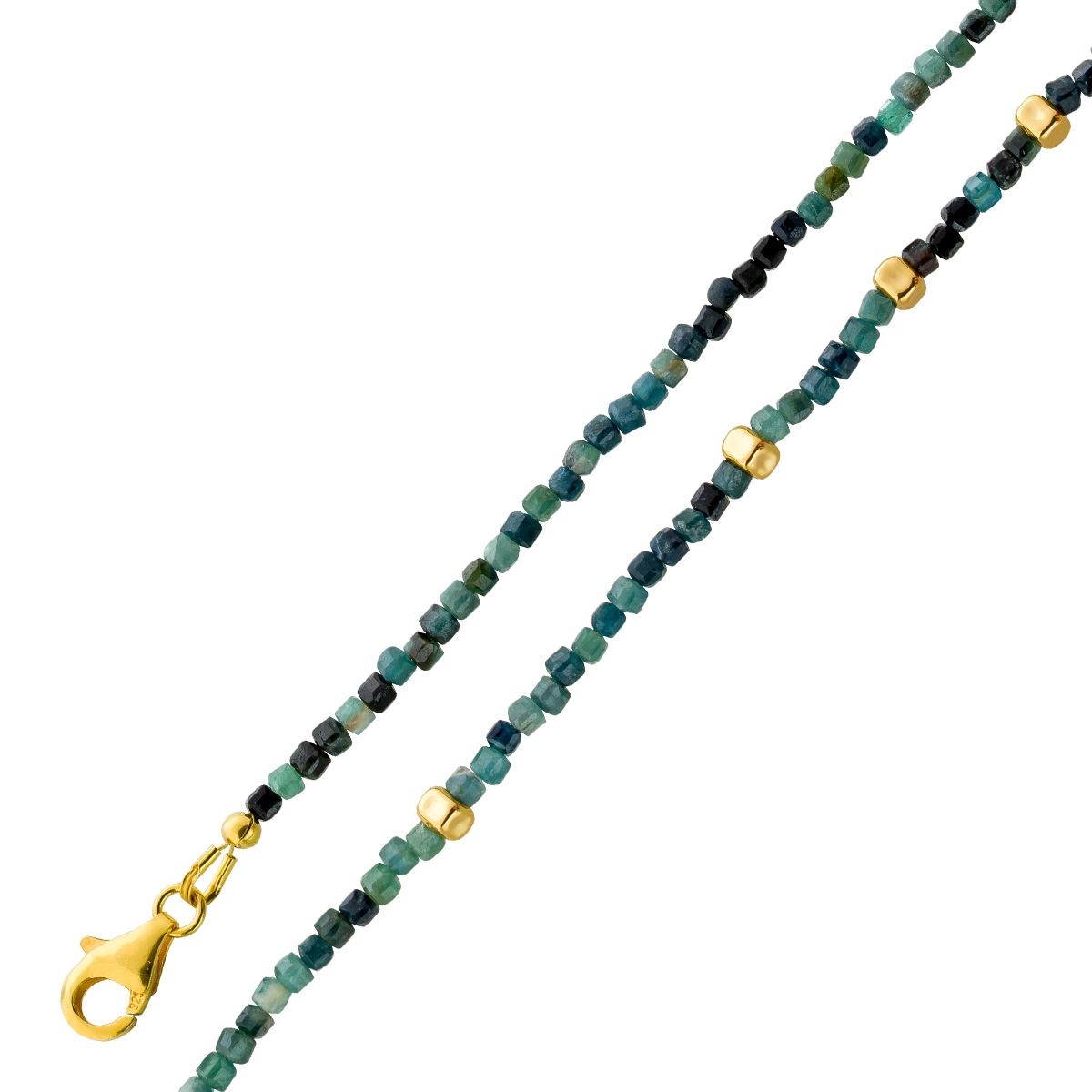 Tourmaline Necklace silver gold-plated dark green light green natural gemstones 50