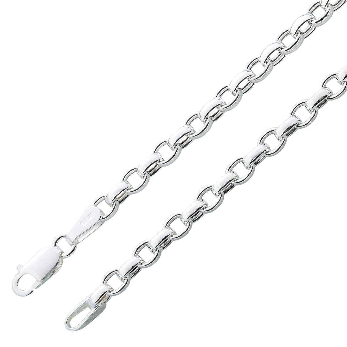 Erbskette 3,6mm Armband Silber 925 rhodiniert UNO A ERRE 80 Erbskette 3,6mm Armband Silber 925 rhodiniert UNO A ERRE 80