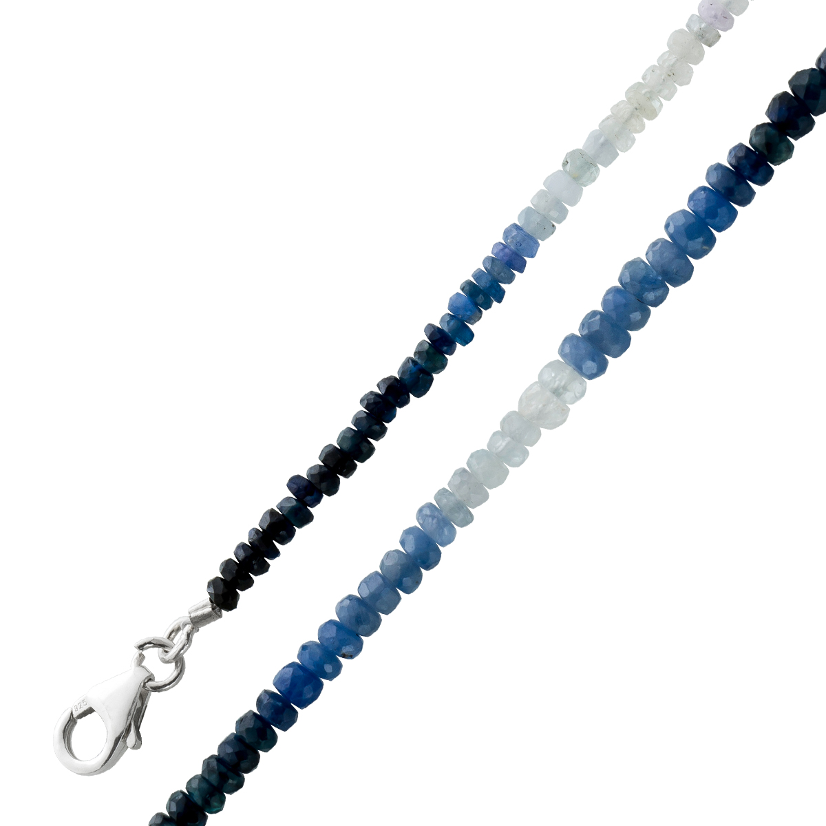 Edelsteinkette hellblau dunkelblau leuchtende echte Saphir Edesteine facettiert 45 Edelsteinkette hellblau dunkelblau leuchtende echte Saphir Edesteine facettiert 45