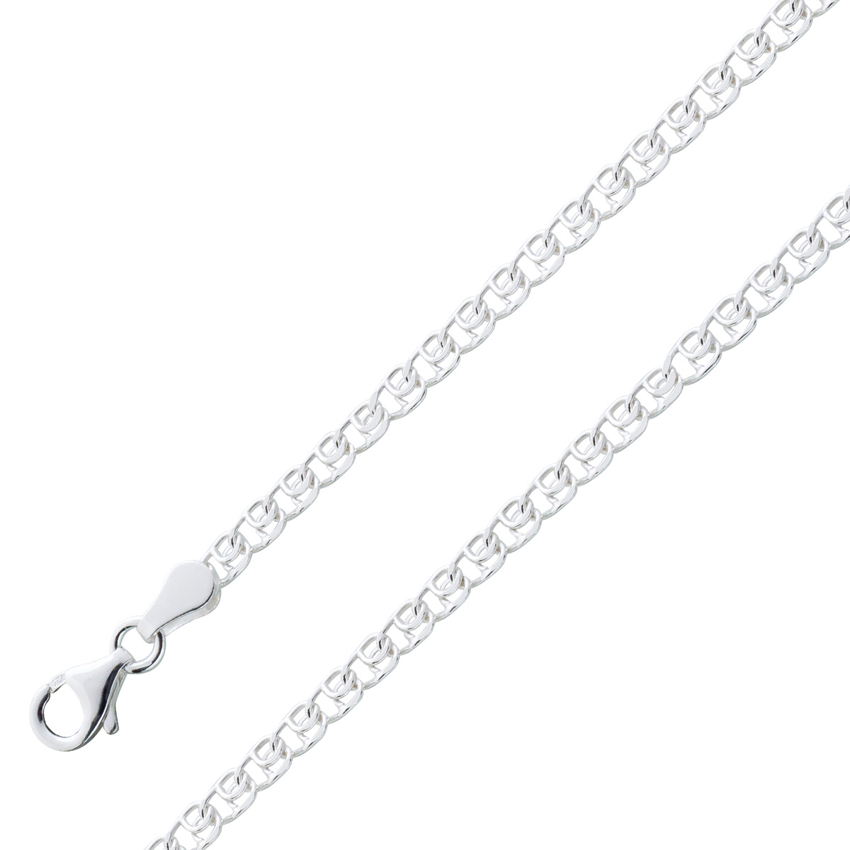 Armband 3,0mm Silber 925 rhodiniert Herzdesign 18 Armband 3,0mm Silber 925 rhodiniert Herzdesign 18