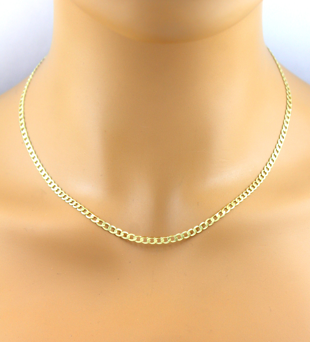 Curb Chain 3.1mm Yellow Gold 333 8 Carat Solid Cuban Link Chain 50
