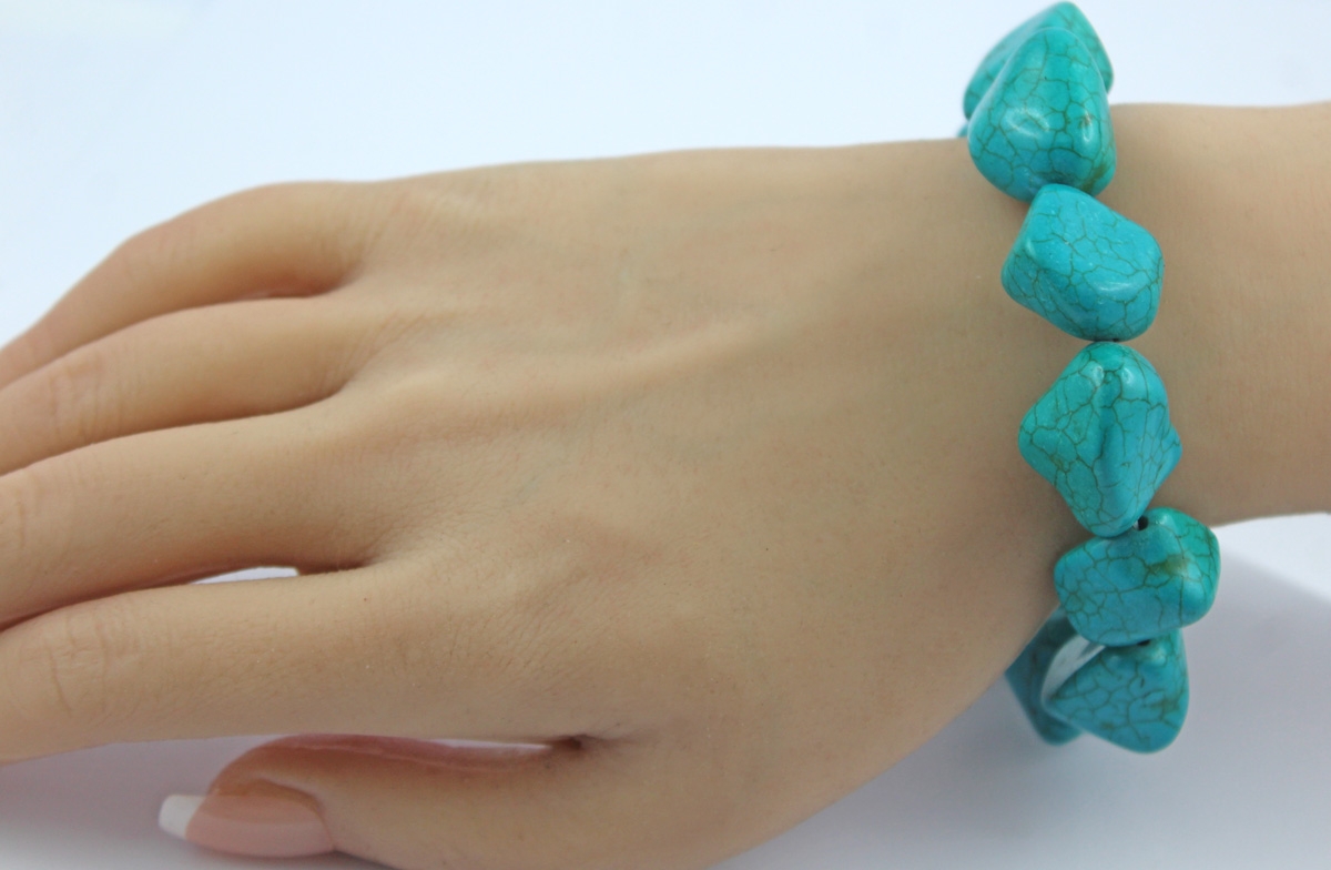 Turquoise Bracelet Turquoise Natural Gemstones Flexible 20