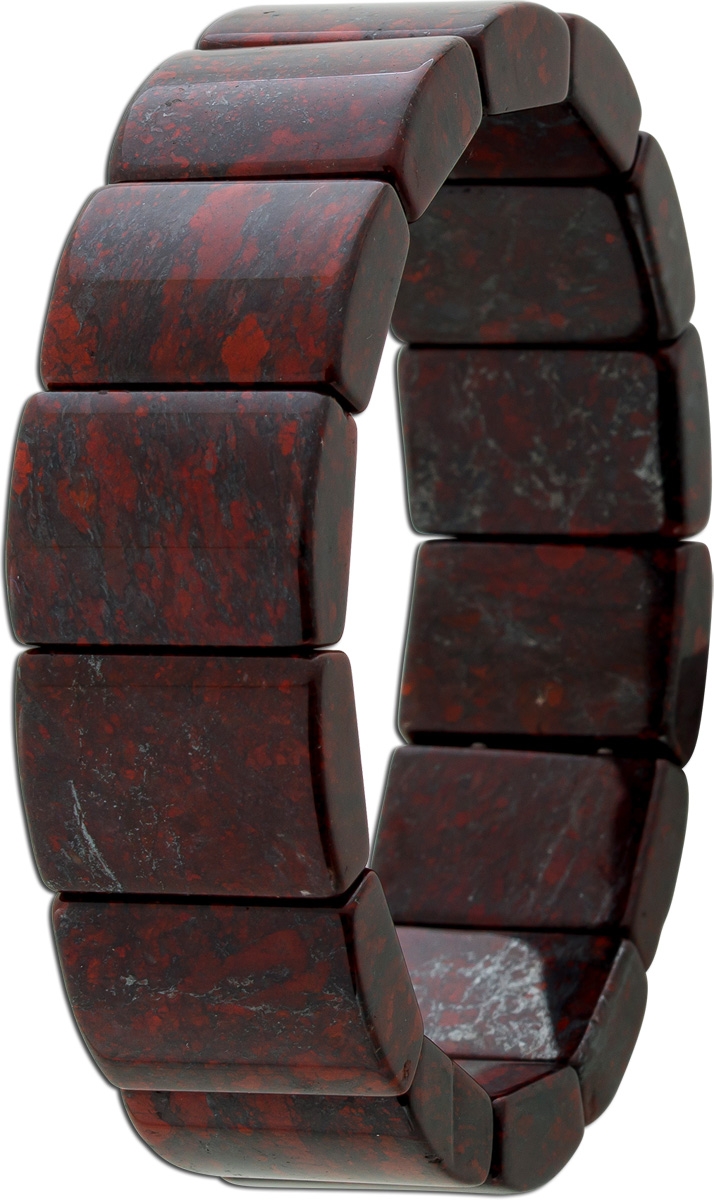 Bloodstone Bracelet Flexible Wine Red Black Gemstones 22