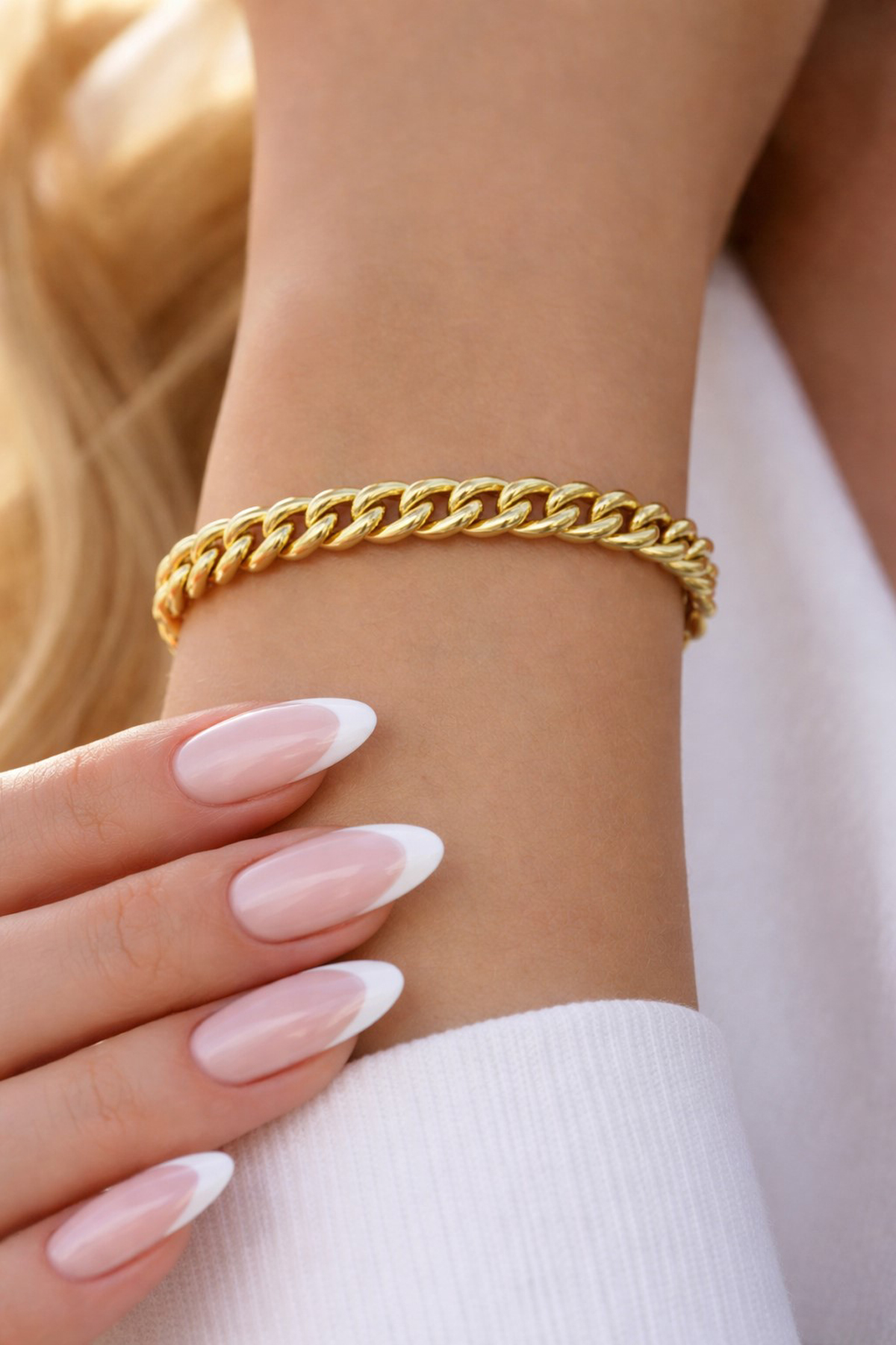 Panzerarmband Gold 585 14 Karat halbmassiv 19