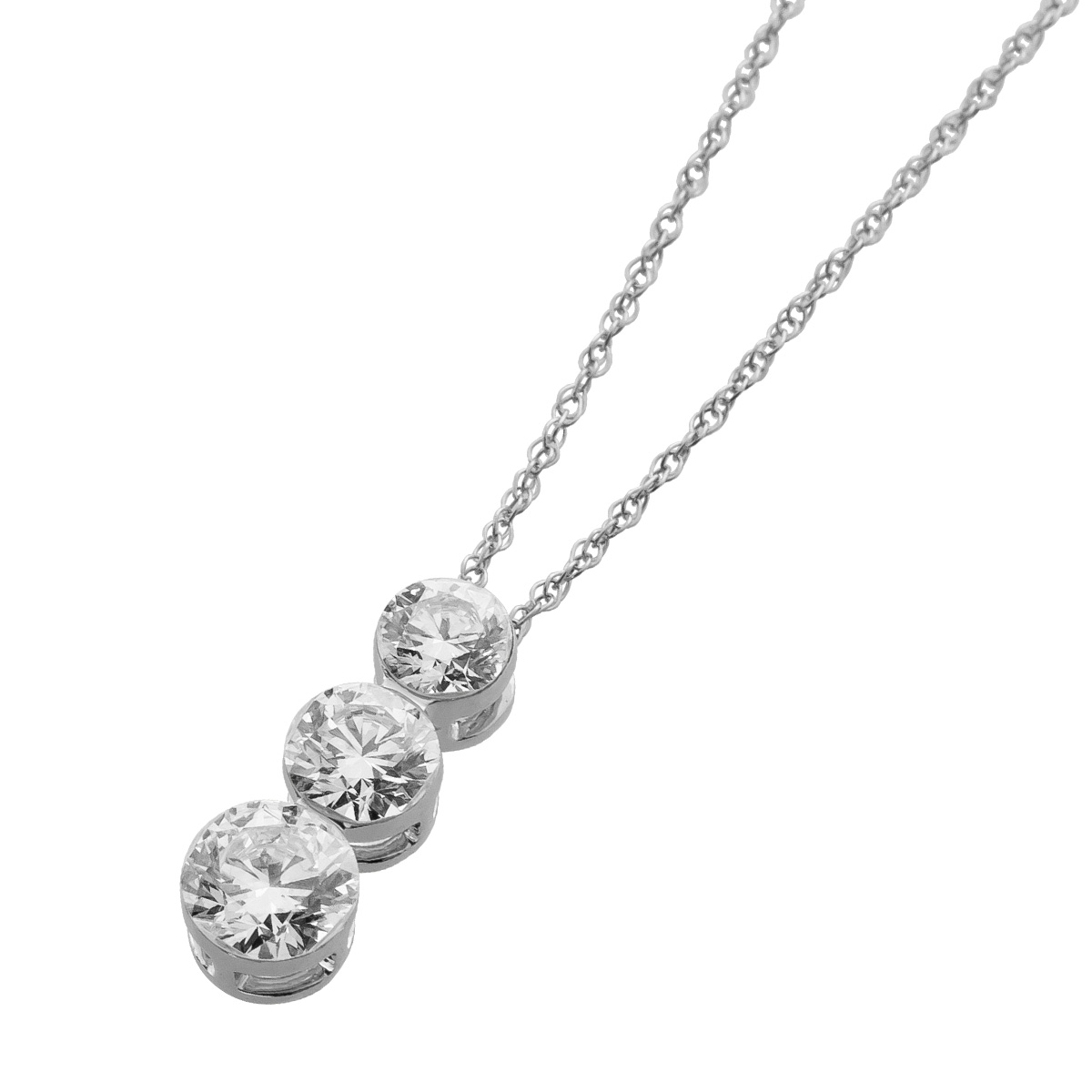 Brillant Kette Anhänger Weißgold 585 14K Lab Grown Diamanten 1ct 45