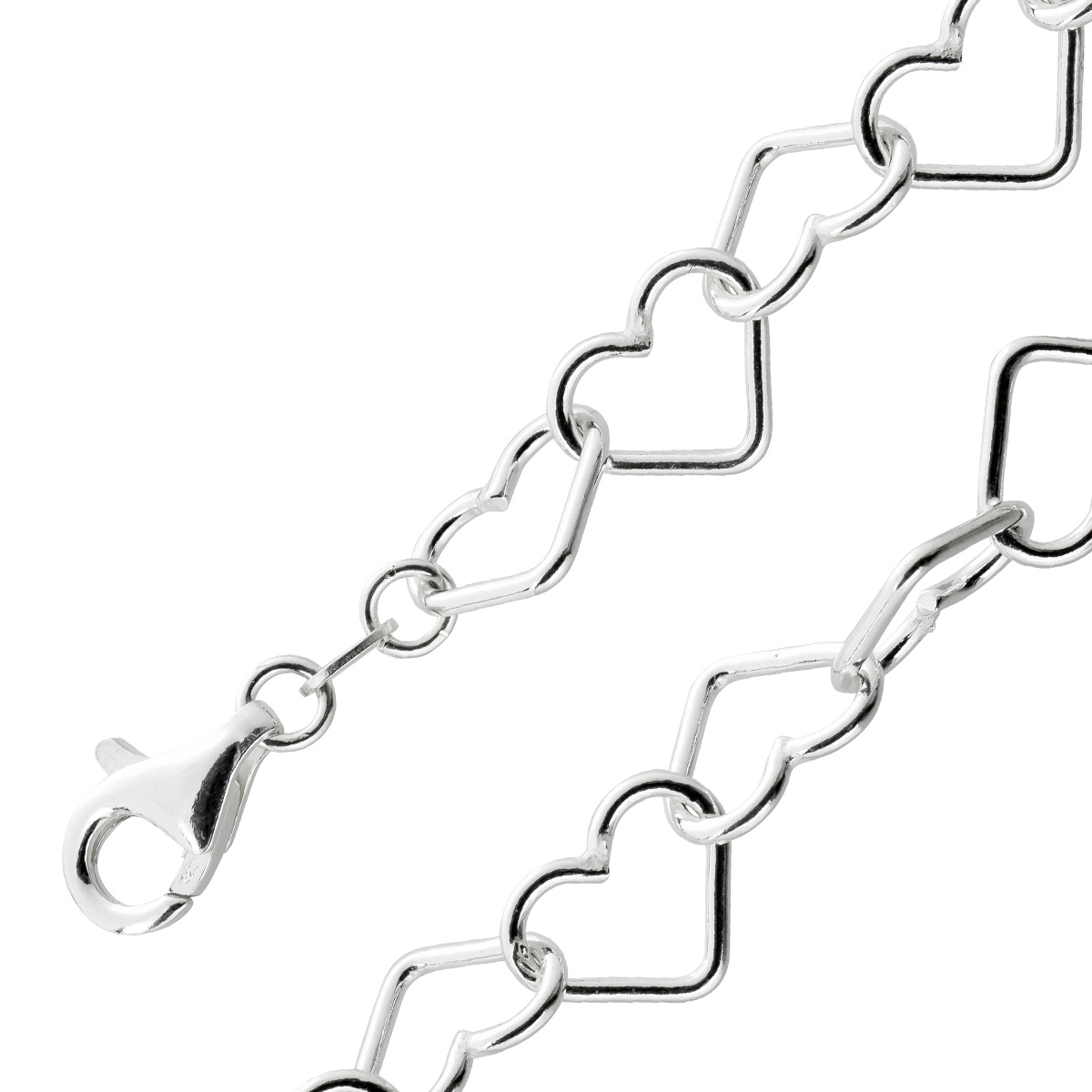 Damenarmband Silber 925 Herzdesign 18