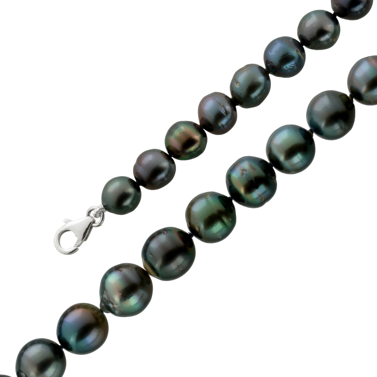 Perlenkette 42cm 10mm Tahiti Perlen schwarz 42 Perlenkette 42cm 10mm Tahiti Perlen schwarz 42