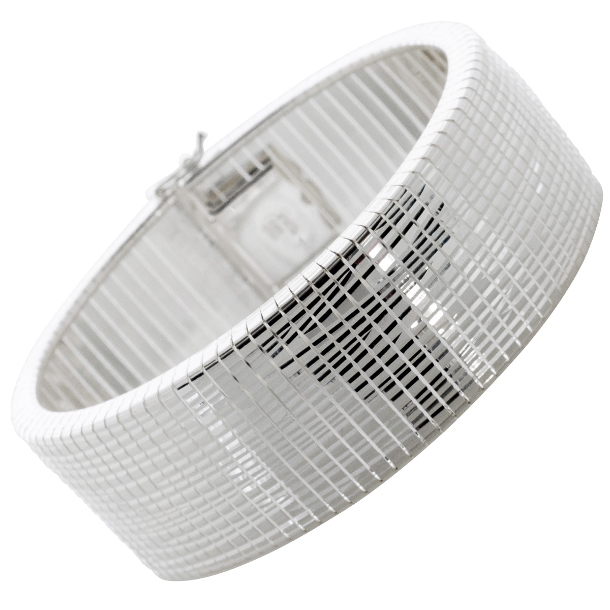 Armreif Silber 925 gemustert poliert rhodiniert 21