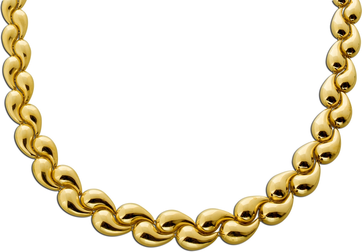 Tropfen Paisley Design Kette Gold 585 14 Karat hochglanz 47