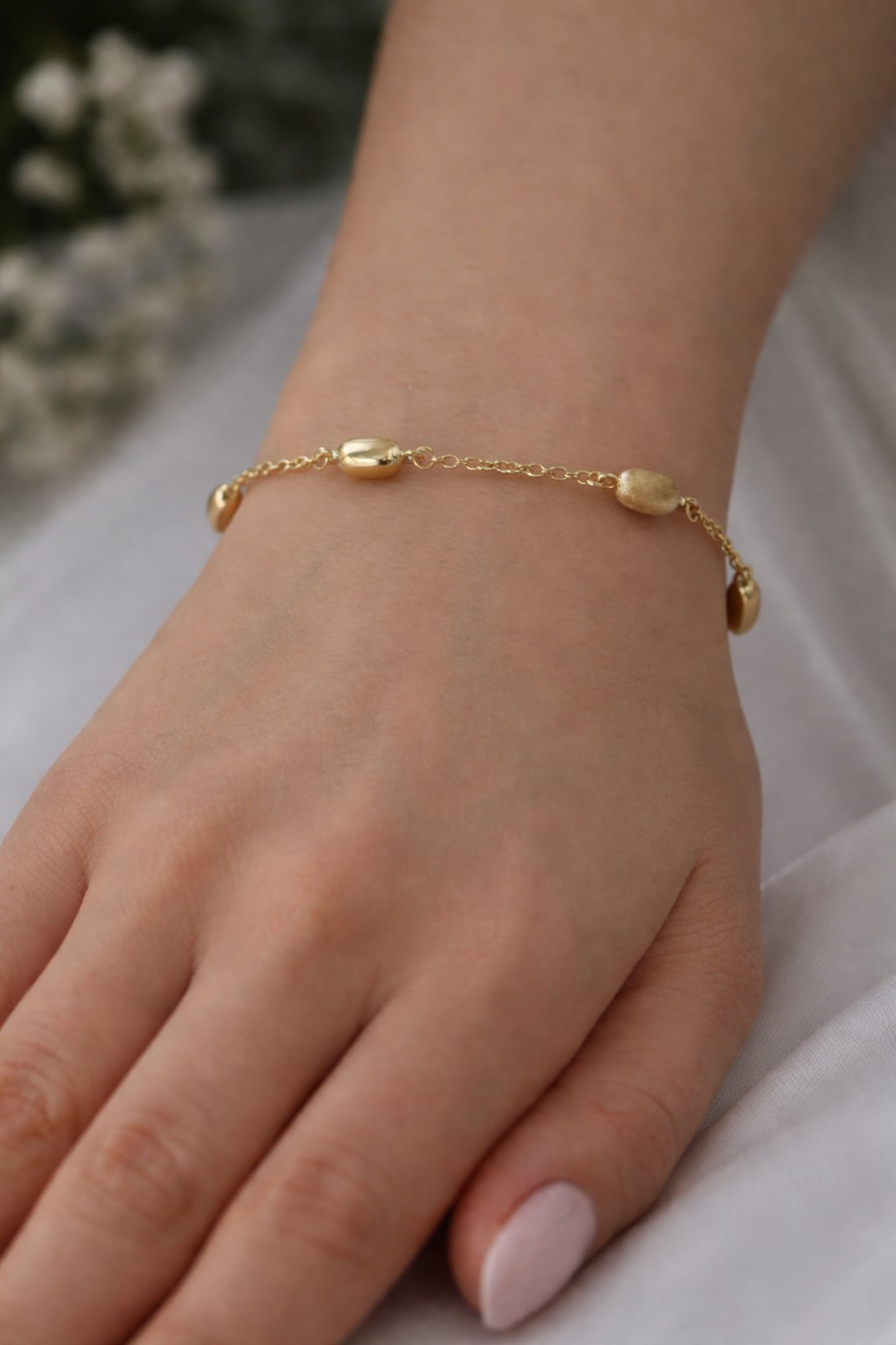 Fantasie Armband Gold 375 9 Karat 19