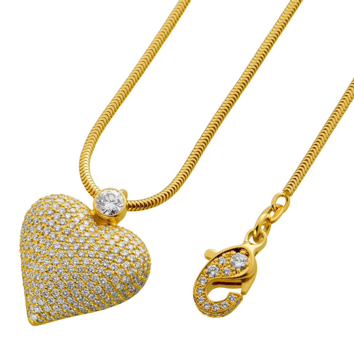 Herzkette Gelbgold 750 Brillanten 2.85ct River LP VS2 43 Herzkette Gelbgold 750 Brillanten 2.85ct River LP VS2 43