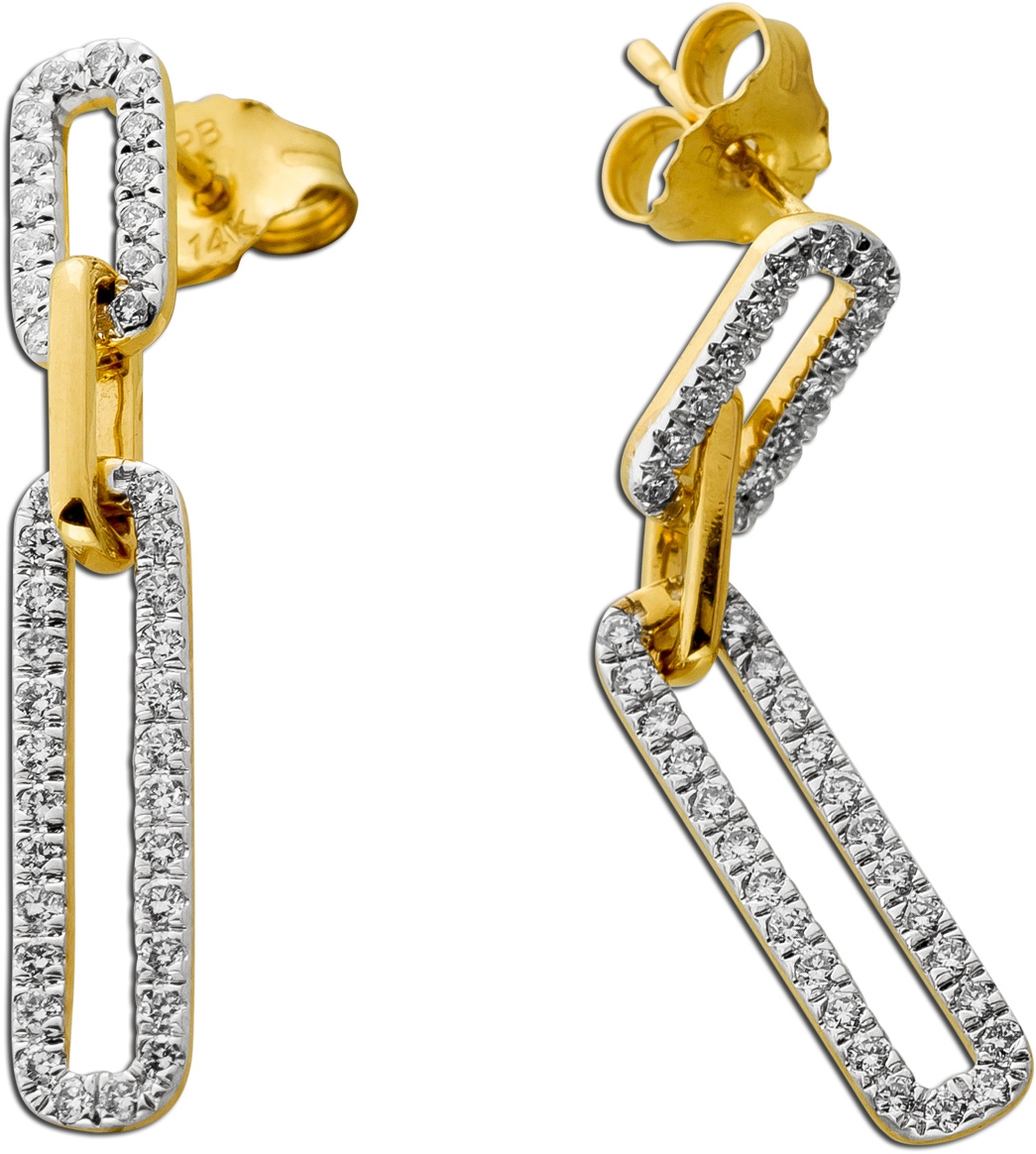 Brillant Ohrhänger 0.4ct Gold 585 14K Lab Grown Diamanten IGI Paperclip