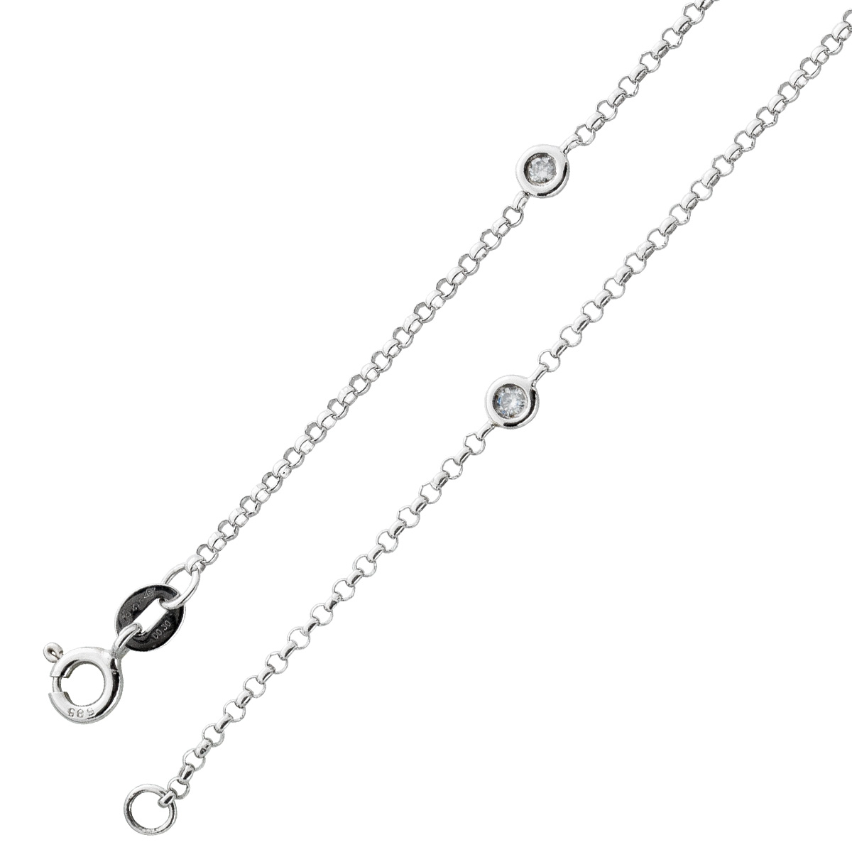 Diamant Collier Weißgold 585 14 Karat Natur Diamanten 0.30ct 45