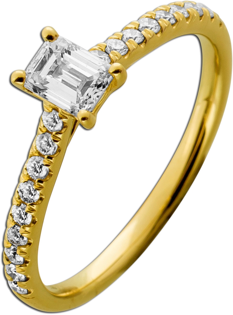 Diamantring 0.75ct Gold 585 14 Solitaer Karat Lab Grown Brillanten Hallo IGI 18