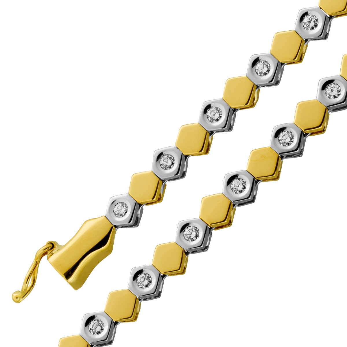 Brilliant Bracelet Gold White Gold 750 18 Carat Brilliants 1.00ct Loupe Clean 18