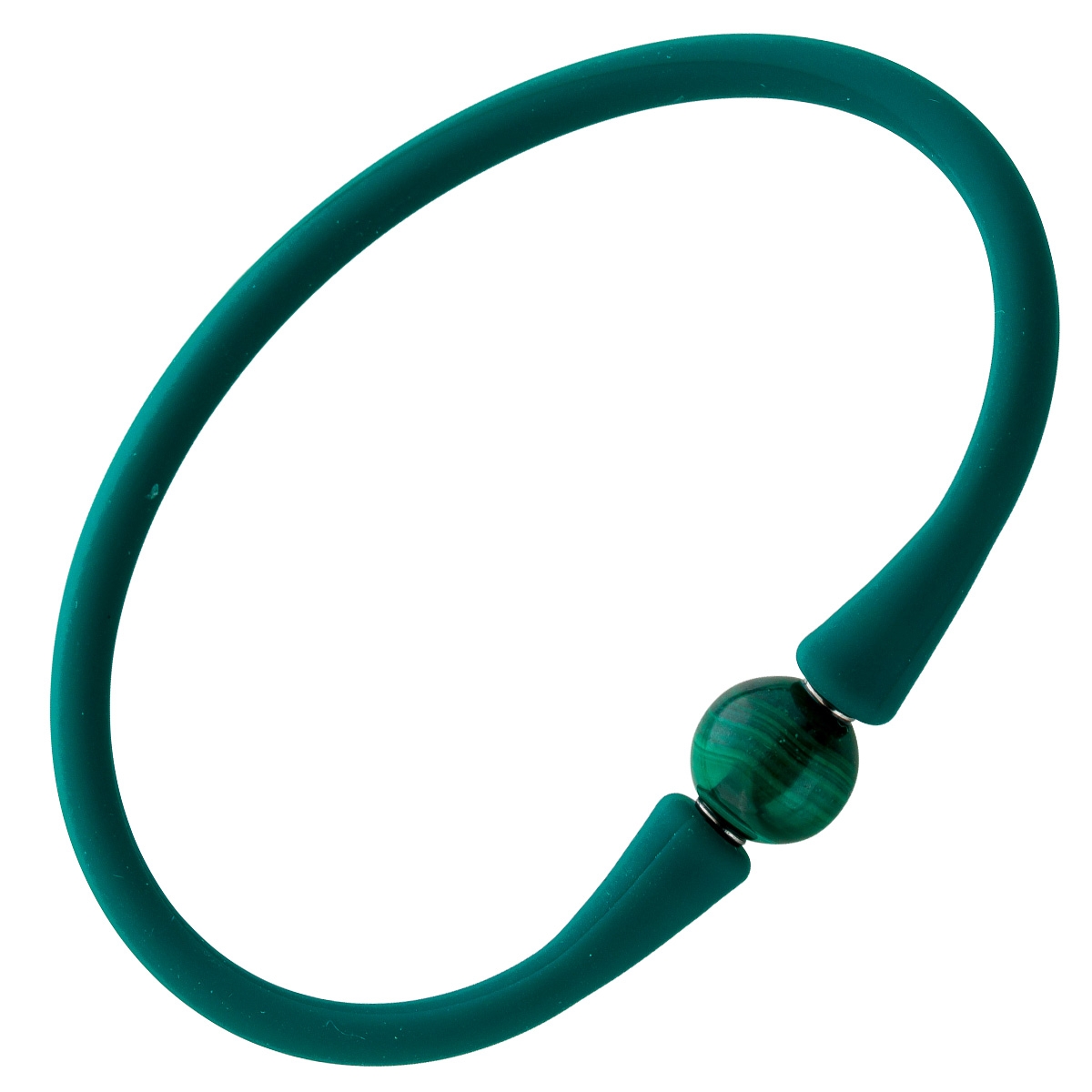 Malachite Bracelet Silicone Green Natural Gemstone 18