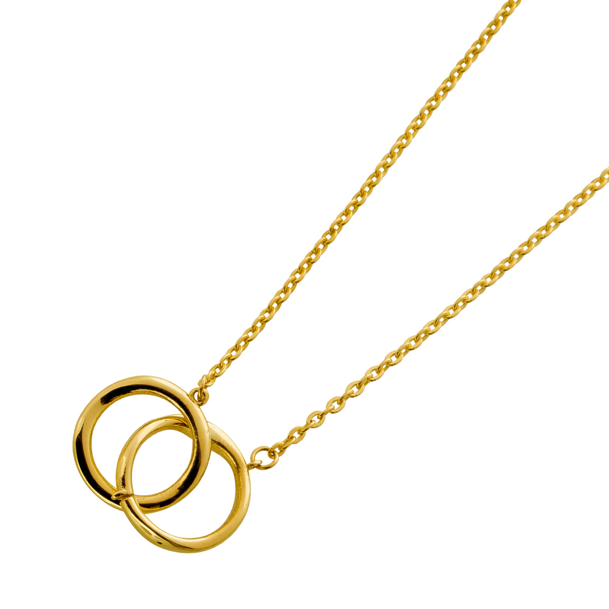 Infinity Necklace Gold 333 8 Karat Double Rings 45