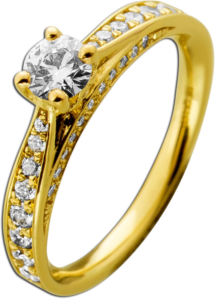 Brillantring 0.75ct Gold 585 14K Lab Grown Brillanten Diamanten IGI 17