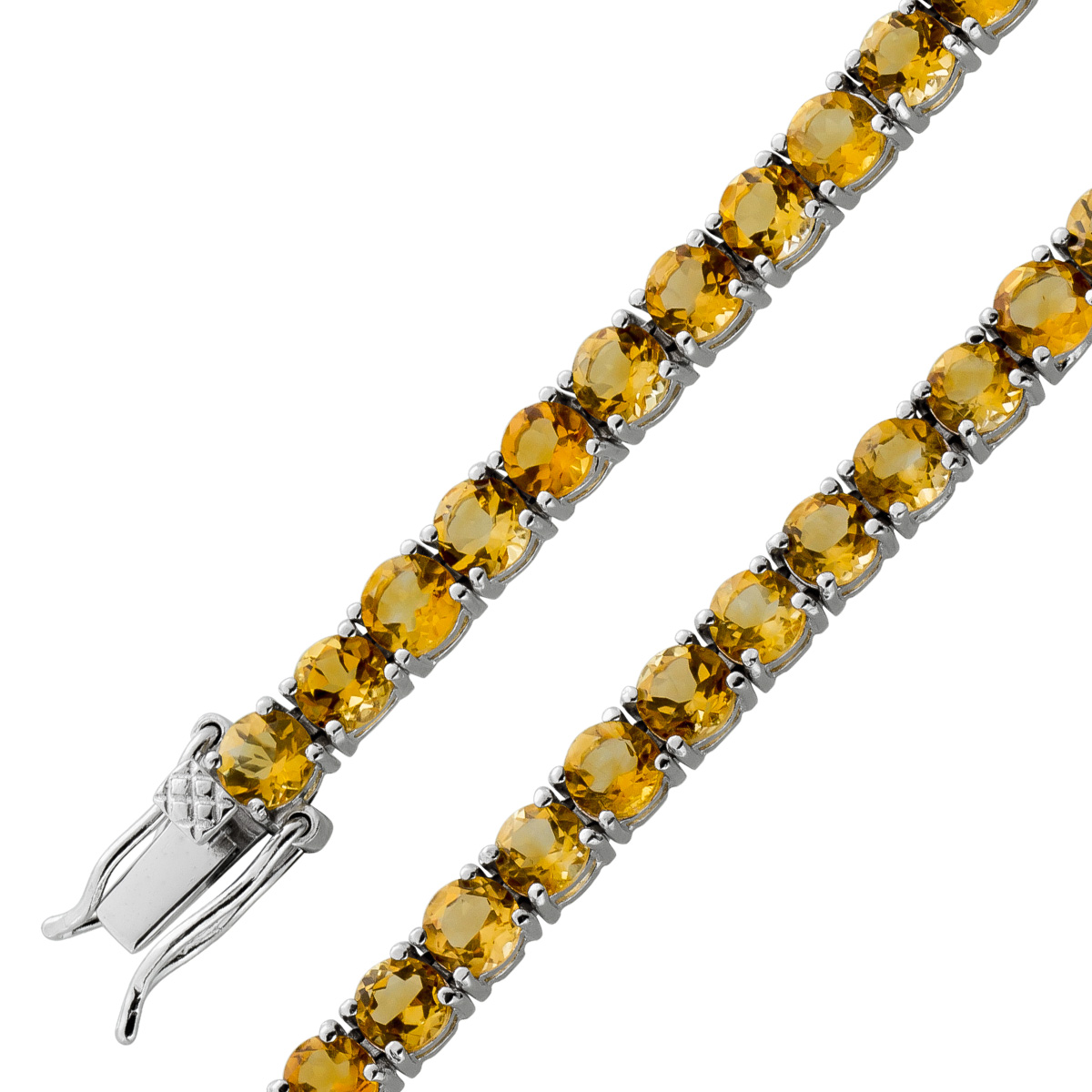 Citrin Tennisarmband Silber 925 gelbe Edelsteine 18