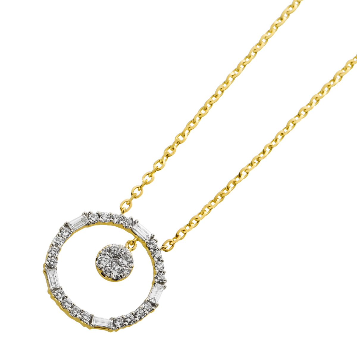 Happy Lady Brillantkette Gold 585 14K Natur Diamanten 0.41ct 45