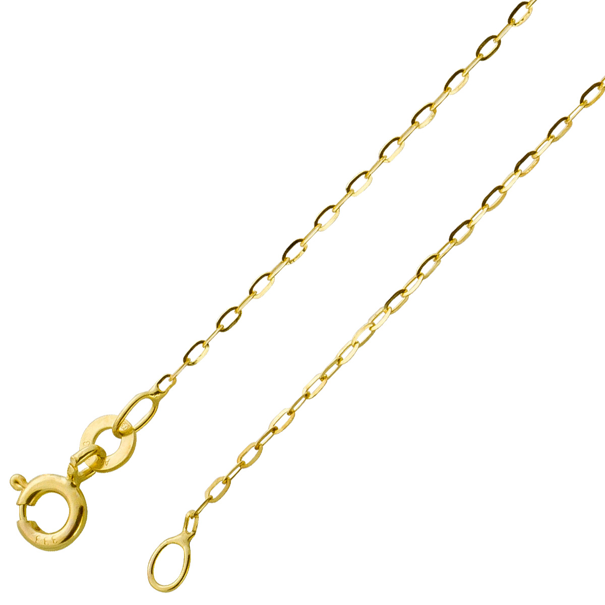 Ankerkette 1,1mm Gelbgold 585 14 Karat Goldkette poliert flach 42