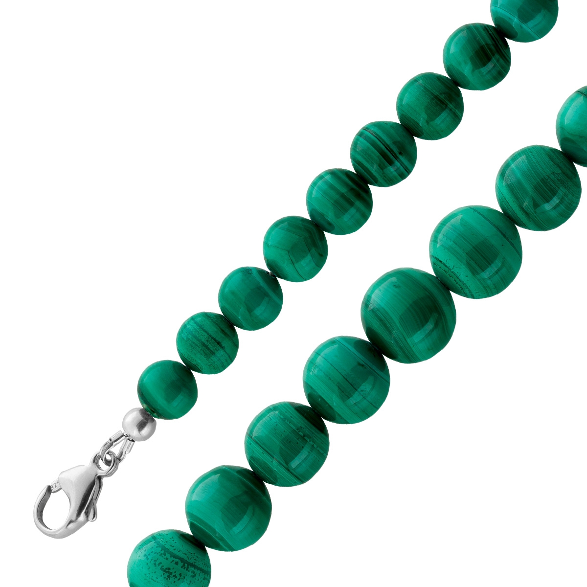 Malachit Kette 58cm moosgrüne Edelsteine Silber 925 58