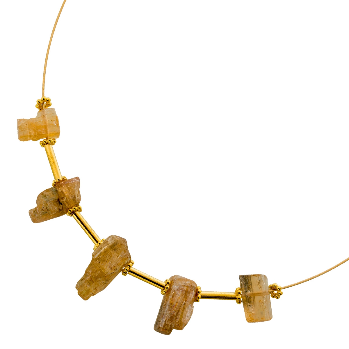 Imperial Topaz Neck Ring Yellow Gold Plated Yellow Natural Gemstones 40ct 45