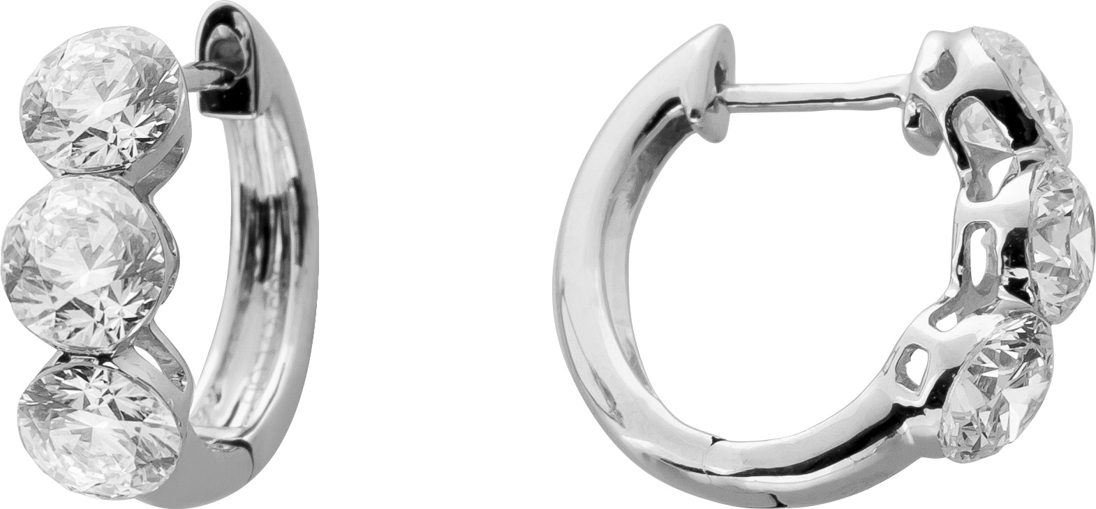 Diamant Creolen 2ct Weißgold 585 Labor Brillant Invisible setting