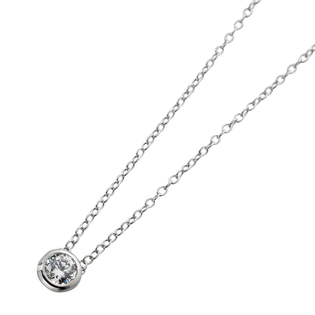 Ankerkette Anhänger Silber 925 weißer Solitär Zirkonia 45