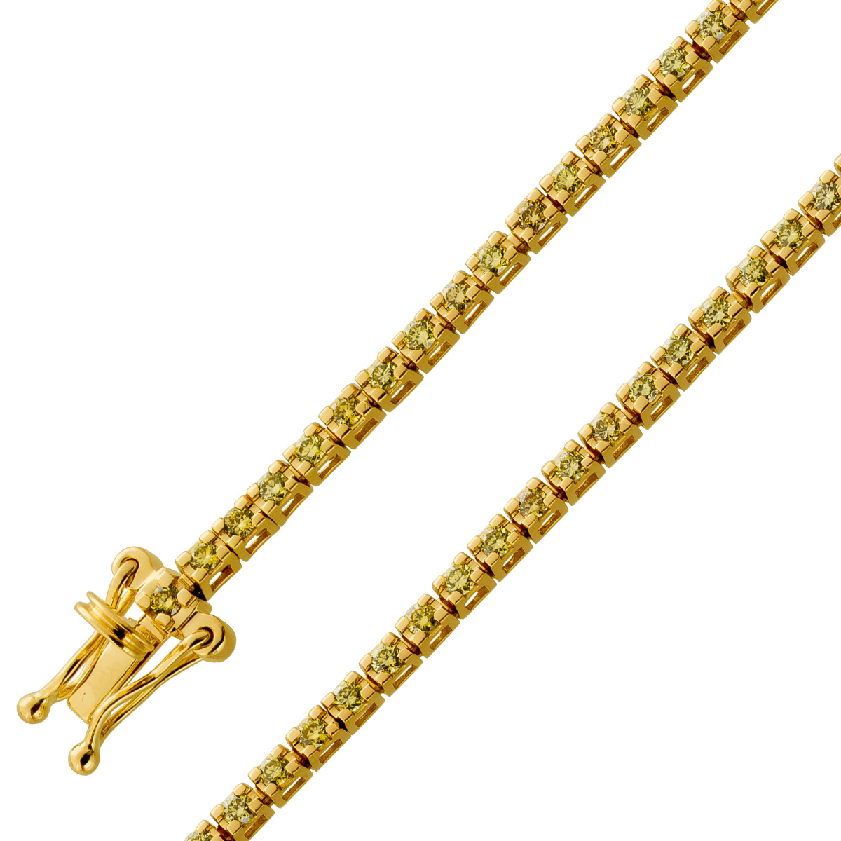 Tennisarmband Gold 585 14 Karat gelbe Brillanten 1.09ct 19