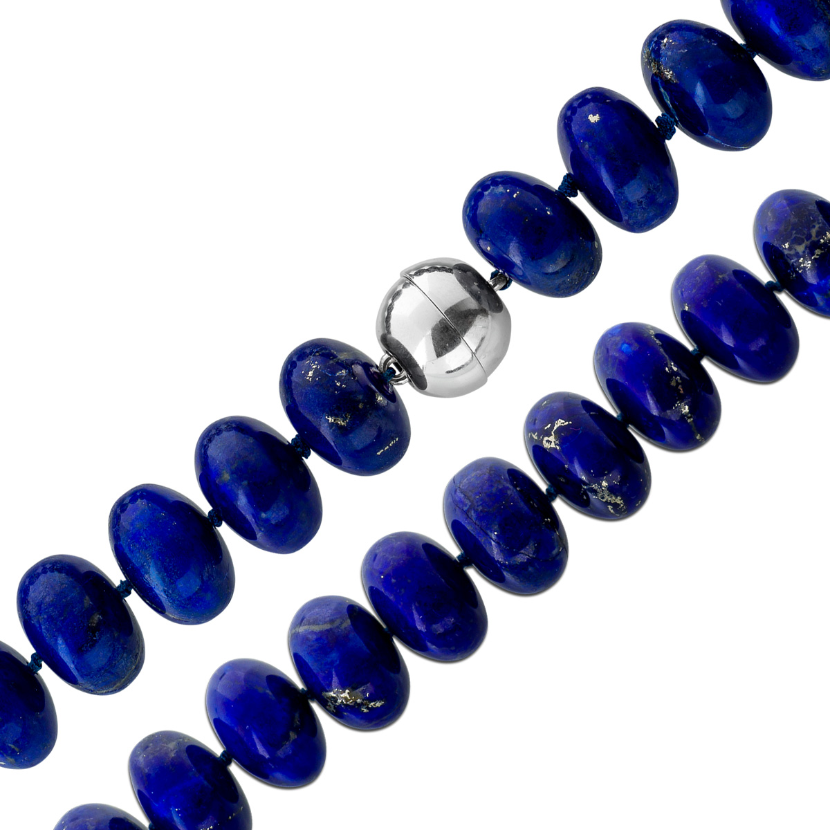 Lapislazuli Collier Silber 925 blaue Edelsteine Antikschmuck 45