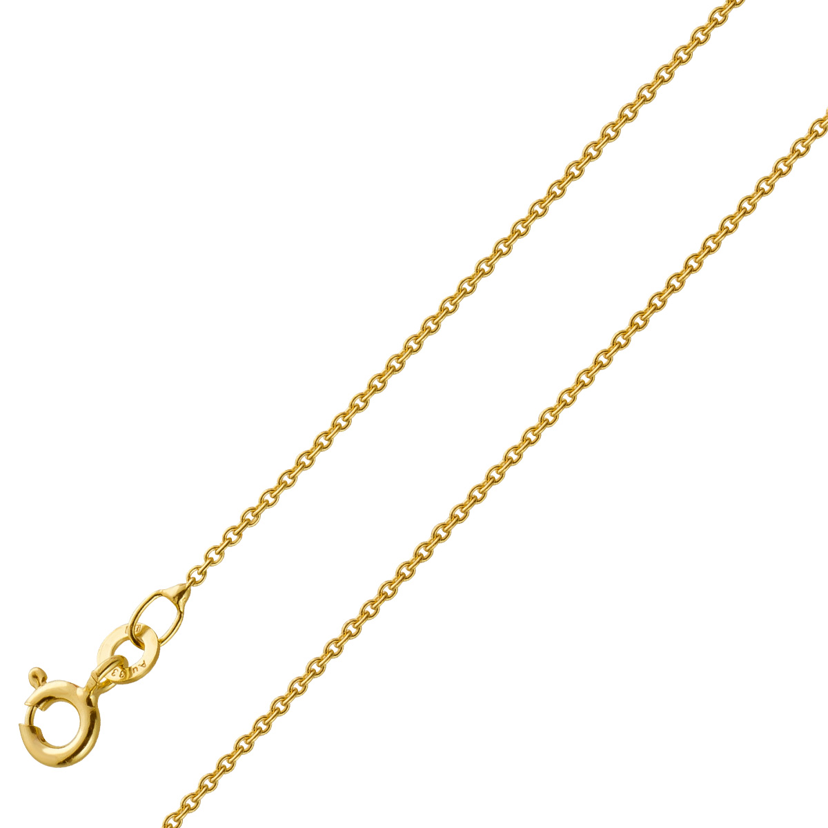 Ankerkette 0,8mm Gelbgold 333 8 Karat massiv poliert 38