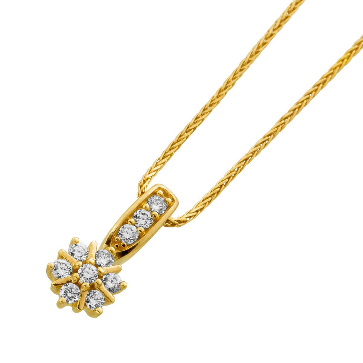 Diamantkette Gelbgold 375 9 Karat 10 Diamanten 0.15ct 44 Diamantkette Gelbgold 375 9 Karat 10 Diamanten 0.15ct 44