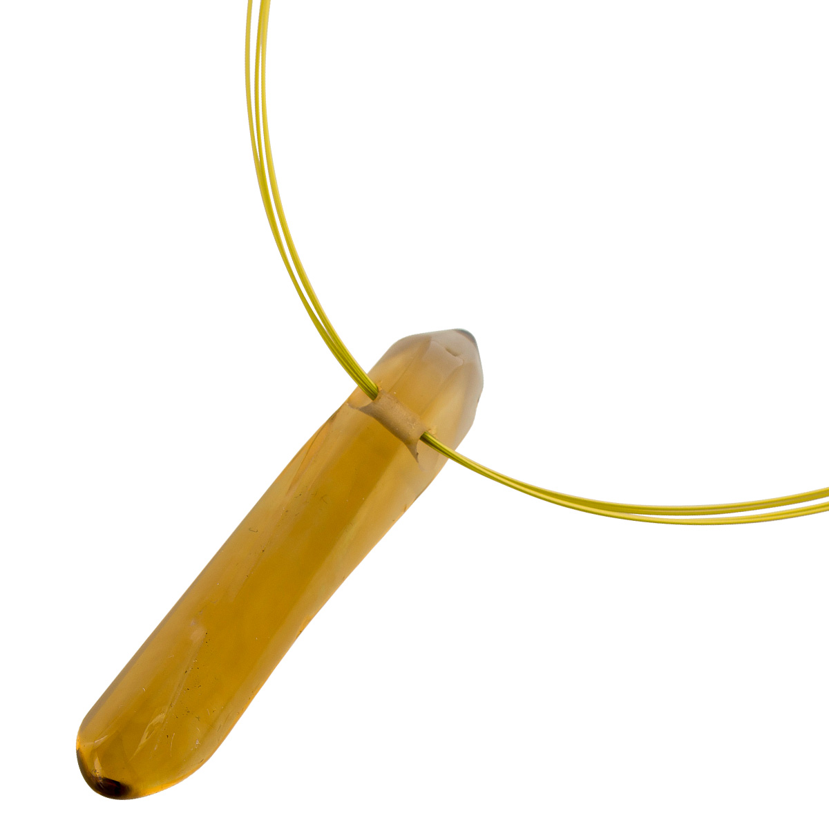Citrin Halsreif vergoldet gelber Citrin Edelstein 35ct 50