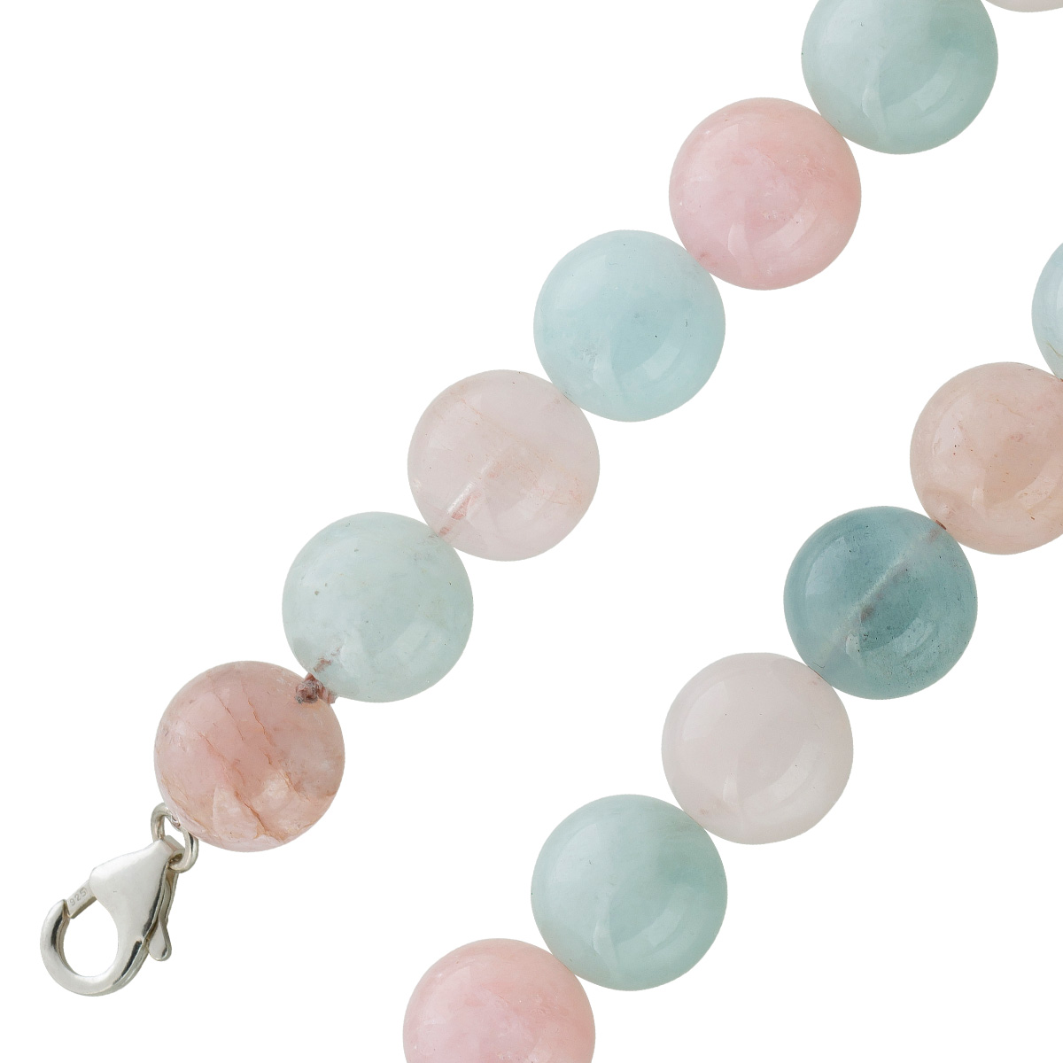 Morganit Edelsteine Kette multicolor 12mm blau rosa 42cmu nbehandelt 42 Morganit Edelsteine Kette multicolor 12mm blau rosa 42cmu nbehandelt 42