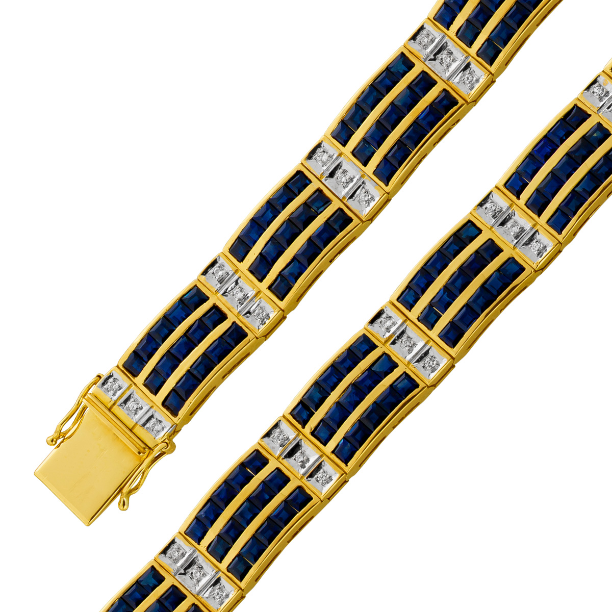 Saphir Armband Gold 750 18K blaue Edelsteine 14ct Brillanten Safir 18