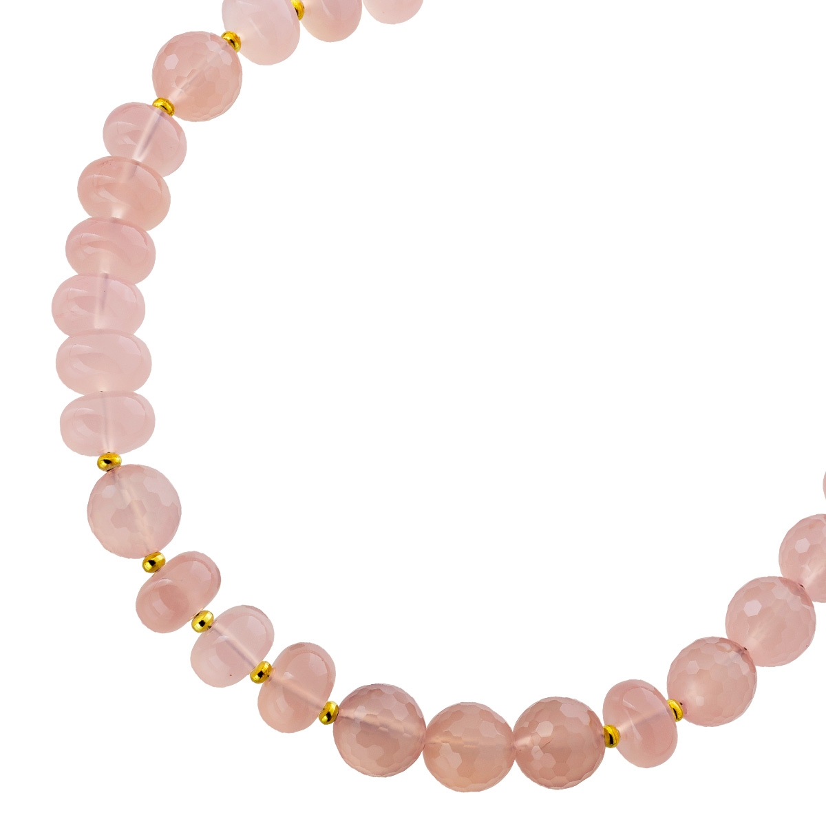 Chalcedony Chain Yellow Gold Plated Rose Natural Gemstone Beads 43