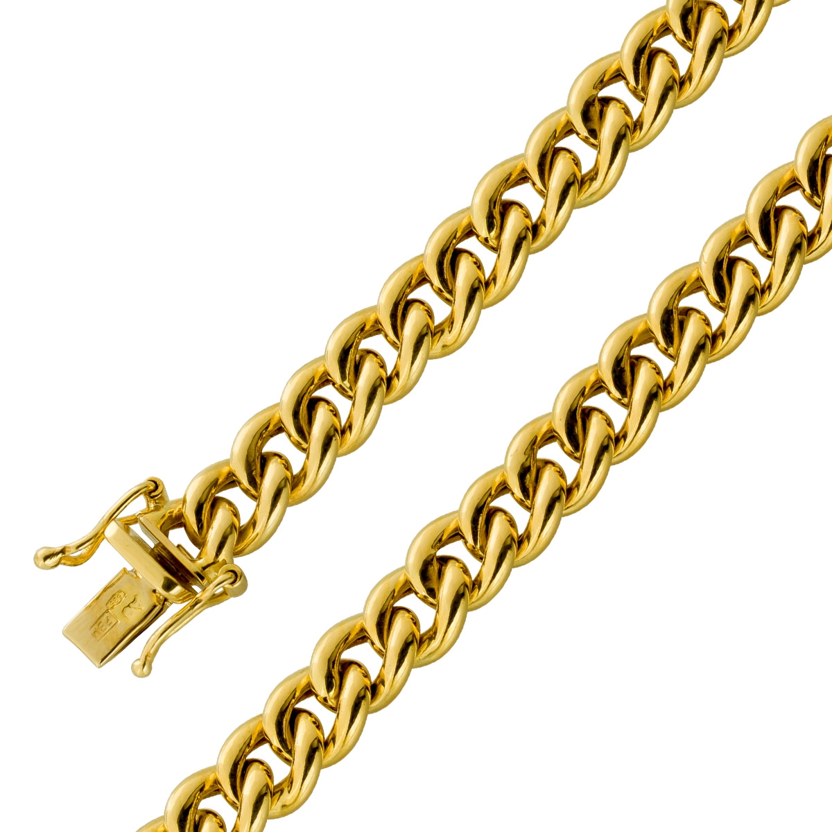 Panzerarmband Gold 585 14 Karat halbmassiv 19