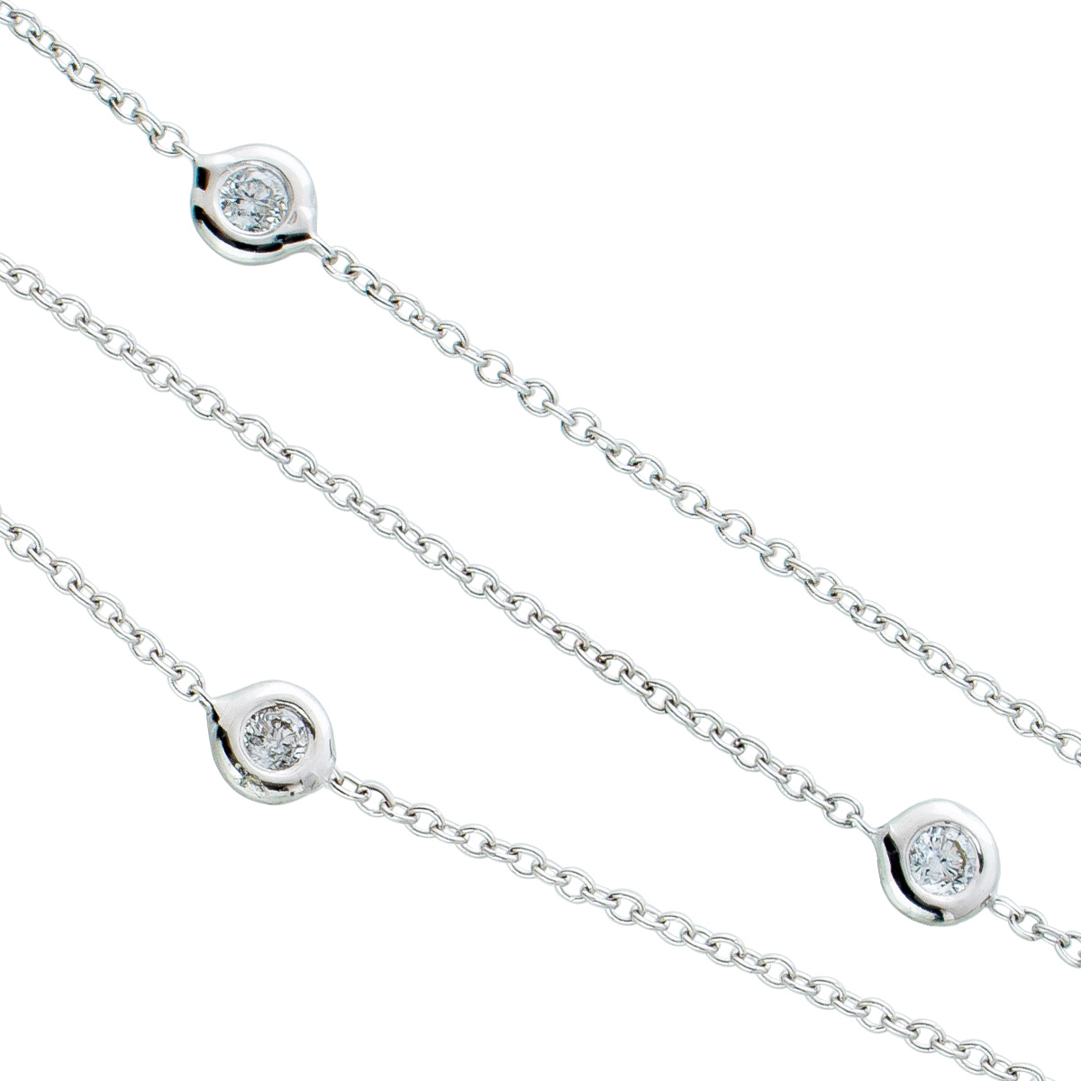 Diamond Collier White Gold 750 18K Natural Diamonds 0.15ct 45