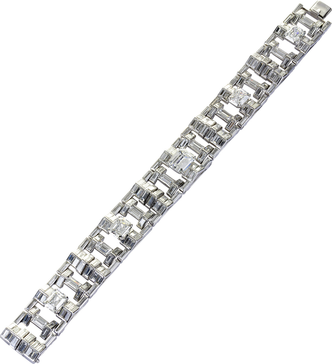 Diamantarmband Weißgold 18 Karat Diamanten Antikschmuck 18