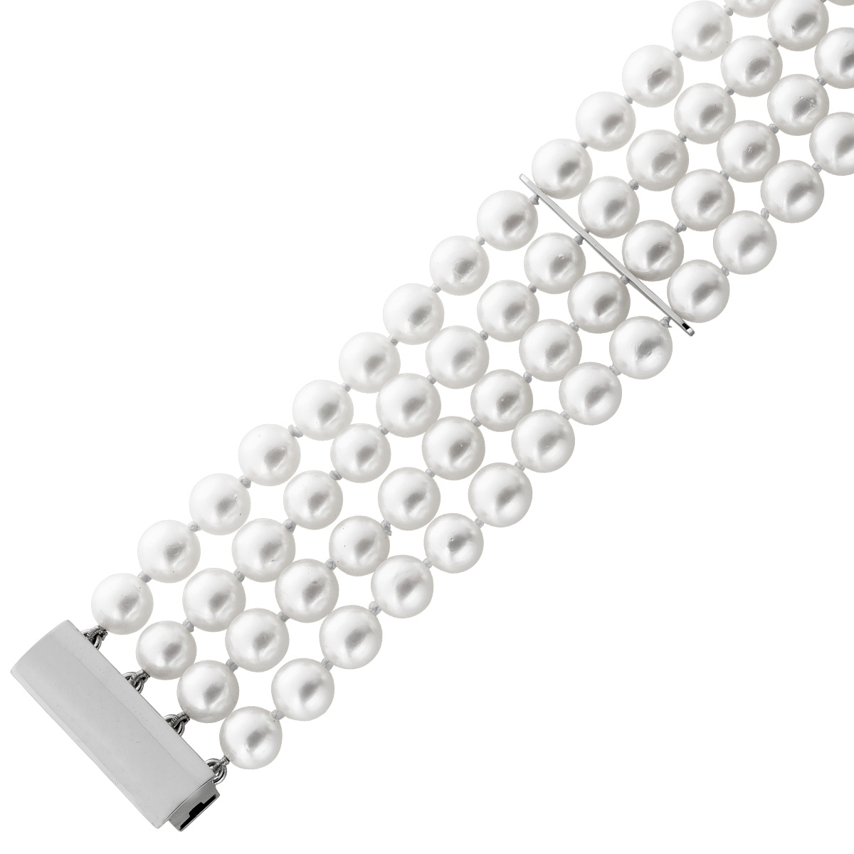 Perlenarmband Akoyaperlen 6.5-6.1mm Weißgold 585 14K 19