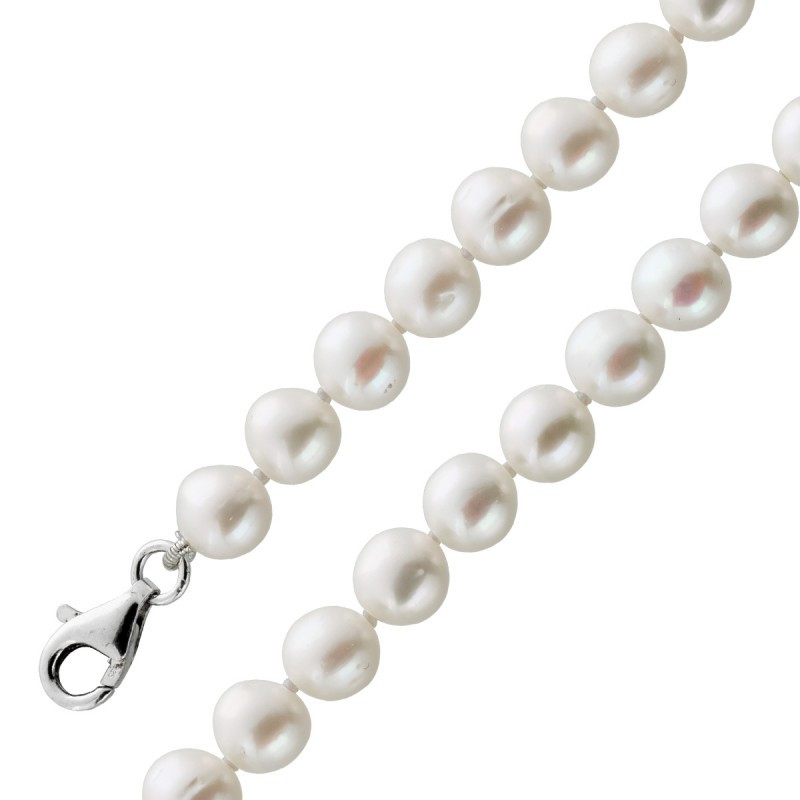 Halskette mit Perlen weiß 6 bis 7mm Durchmesser