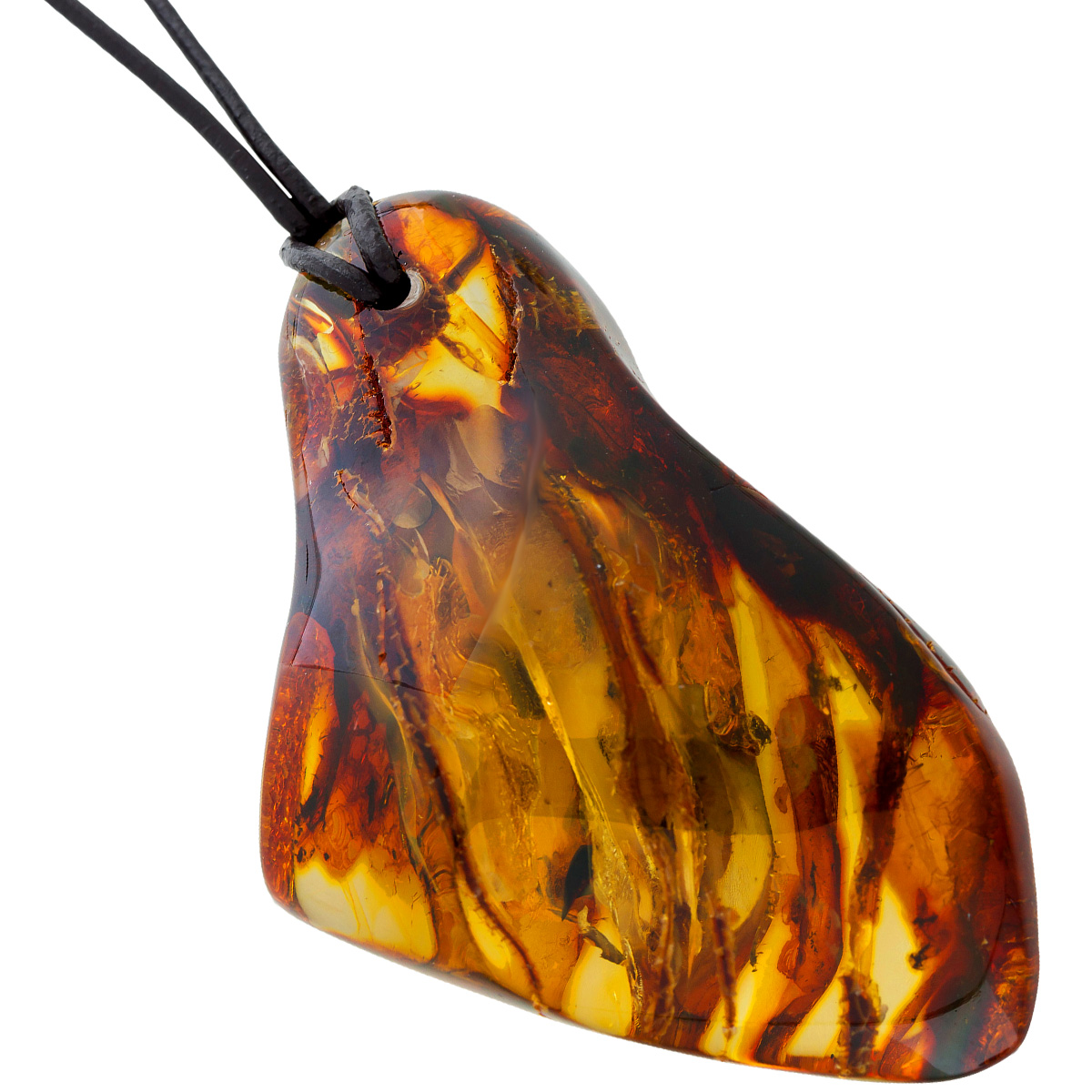 Bernstein Kette Baltischer Bernstein Naturfund 354ct. Cognac honiggelb 46 Bernstein Kette Baltischer Bernstein Naturfund 354ct. Cognac honiggelb 46