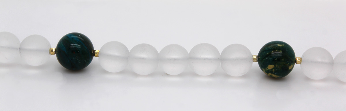 Andean Opal Rock Crystal Chain Gold-Plated Natural Gemstones 46