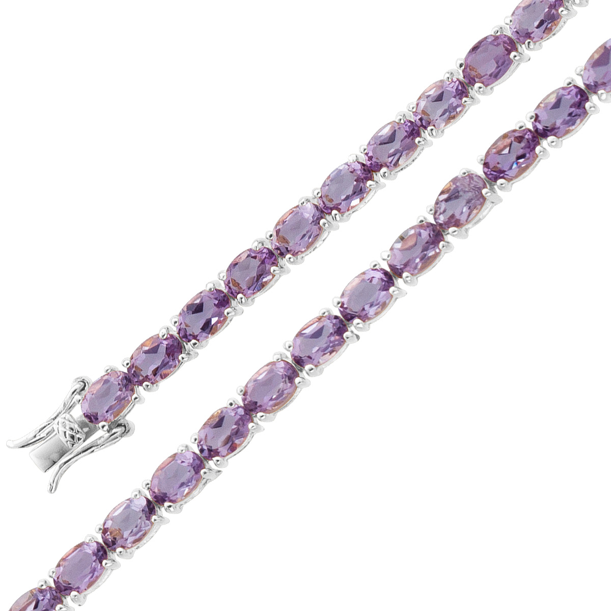 Amethyst Armband Silber 925 violett lila Edelsteine 18